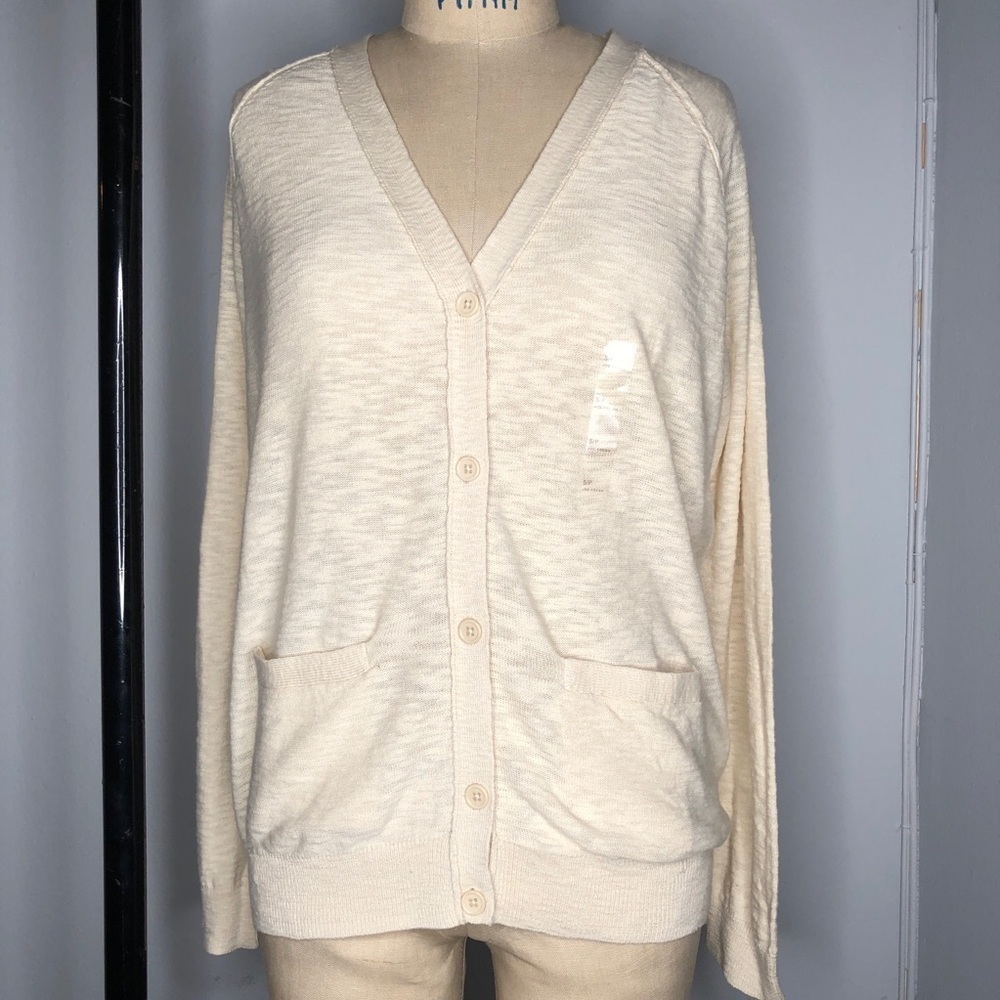 NEW Joe Fresh Cardigan Sweater Beige Small Petite